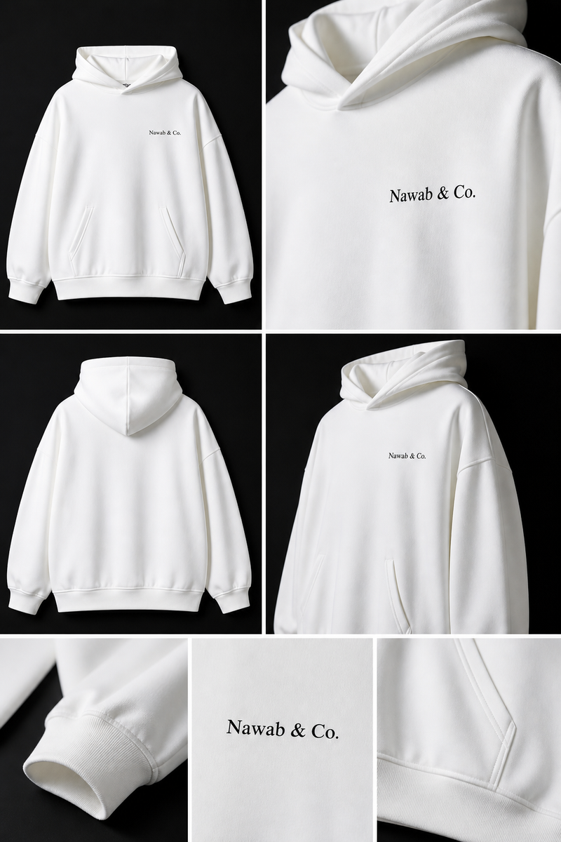 Monolith Heavyweight Hoodie — Ivory Ghost, Nawab & Co.