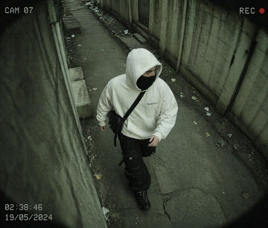 Monolith Hoodie — lifestyle editorial, Nawab & Co. Drop 001